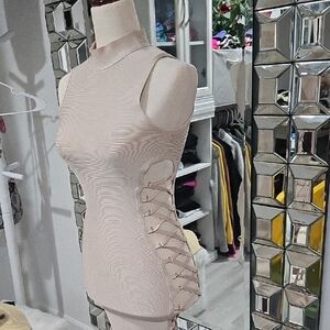 Windsor Cream Sleeveless Bandage  Dress